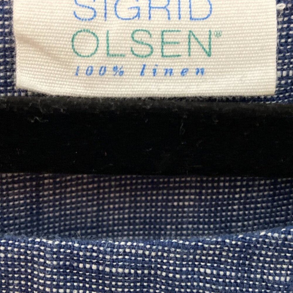 Sigrid Olsen Women's Blue Linen Top Blouse Boat Neck Dolman  XL - Picture 14 of 15